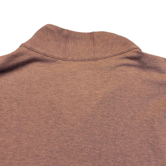 Prana Sweater Mens Large Maroon Quarter Zip Mock Neck Pull Over With Thumb Holes - Picture 8 of 11